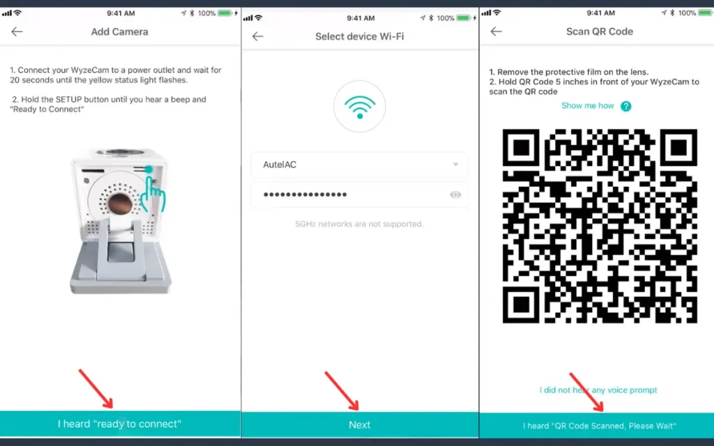 Connect to Wi-Fi and Scan QR code