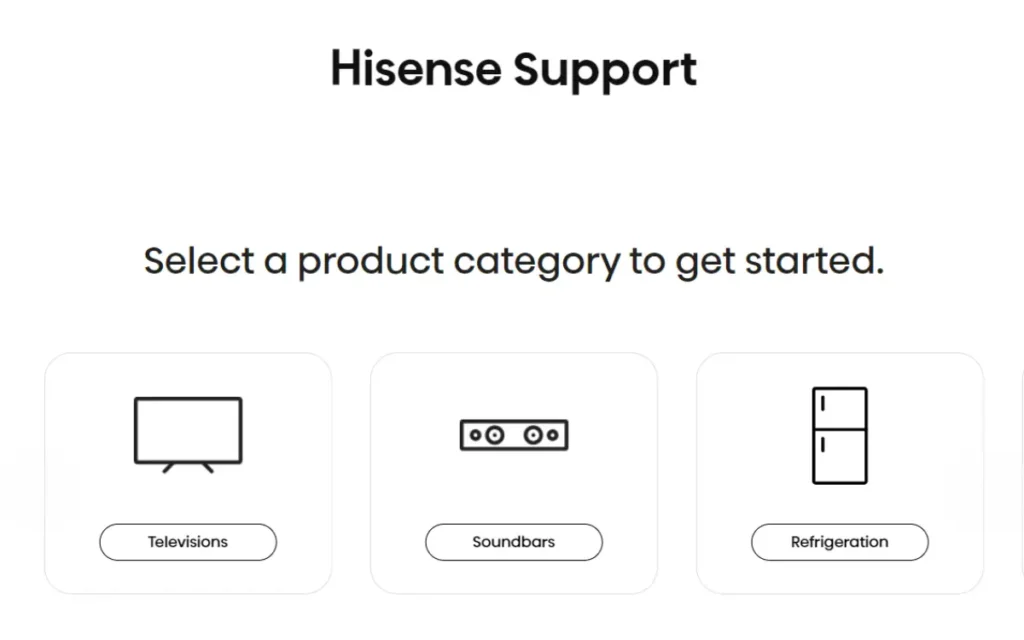 Hisense support website