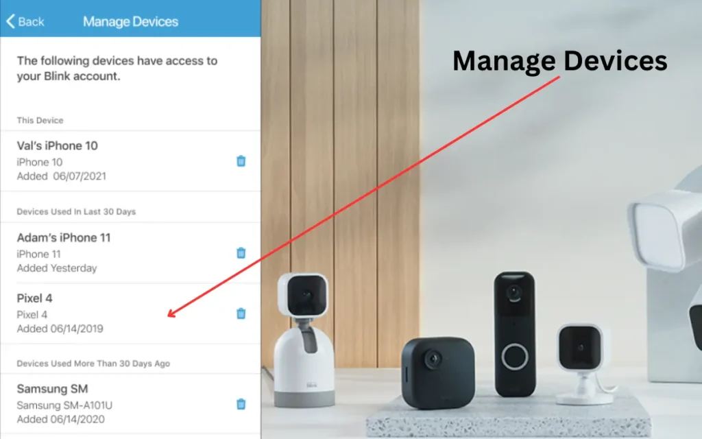Manage devices in Blink Account