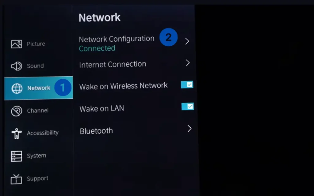 Opening the Network Configuration Settings