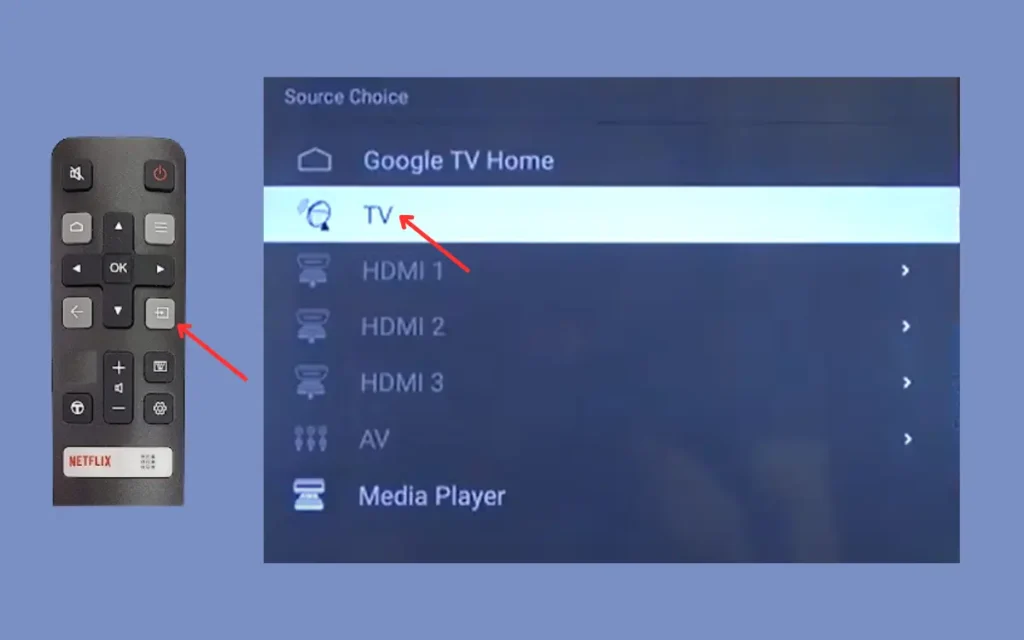 Select TV as Input source