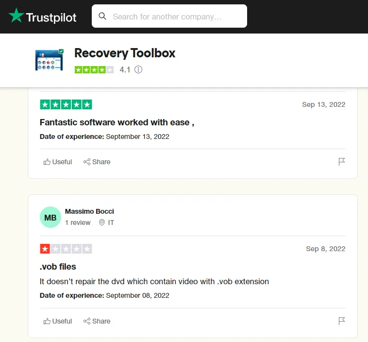 Trustpilot rating