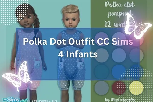 Polka Dot Outfit CC Sims 4 Infants