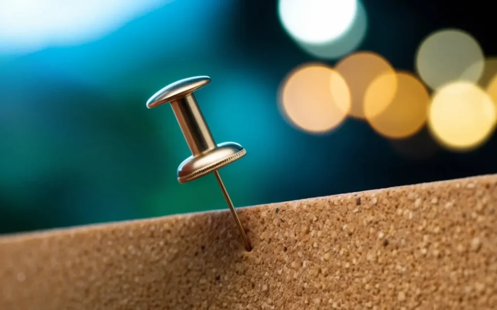 A standard push pin