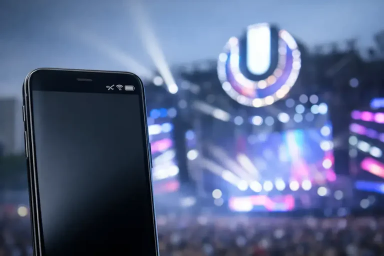Smartphone at a concert stage