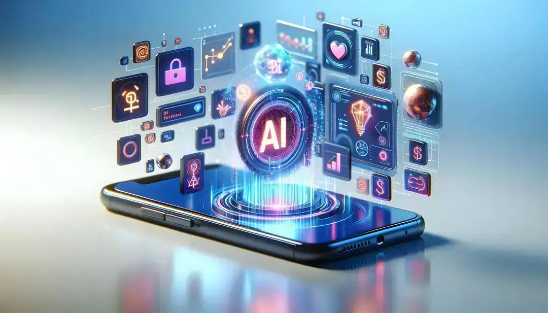 AI hologram emerging from smartphone AI hologram emerging from smartphone