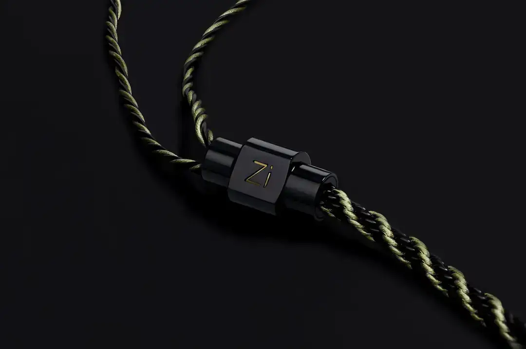 Close-up of a detachable IEM cable connection
