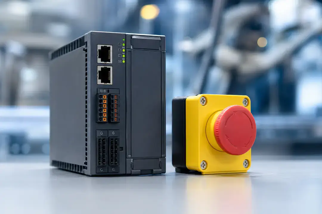 Industrial controller and emergency stop