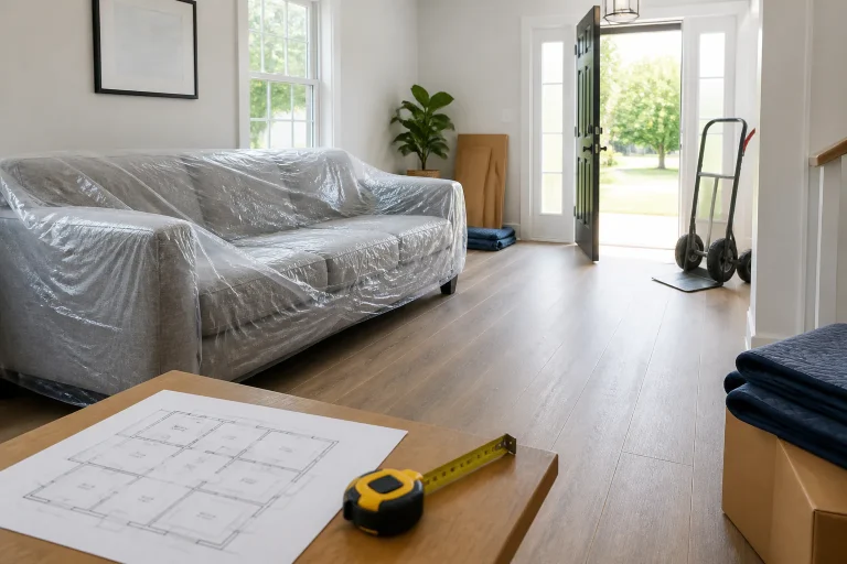 Living room during a move